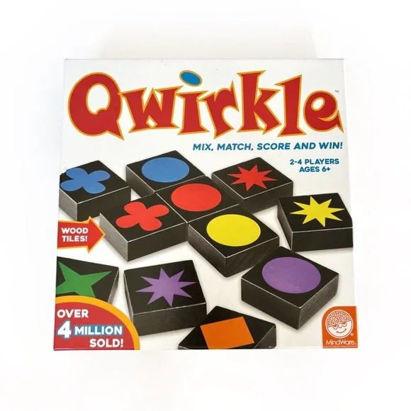 Qwirkle Board Game Mindware Mix Match Bright Multicolor Tiles - Picture 1 of 3